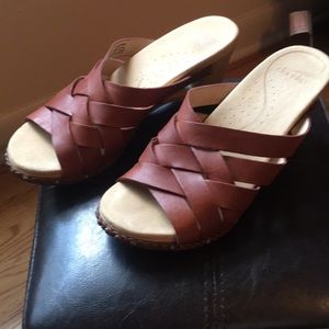 Dansko leather slide on Sandals